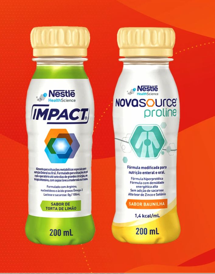 Nutrição Enteral Nestlé Impact e Novasource Proline
